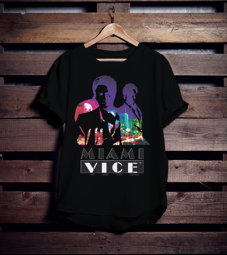 Miami Vice Classic Neon Cityscape T-Shirt