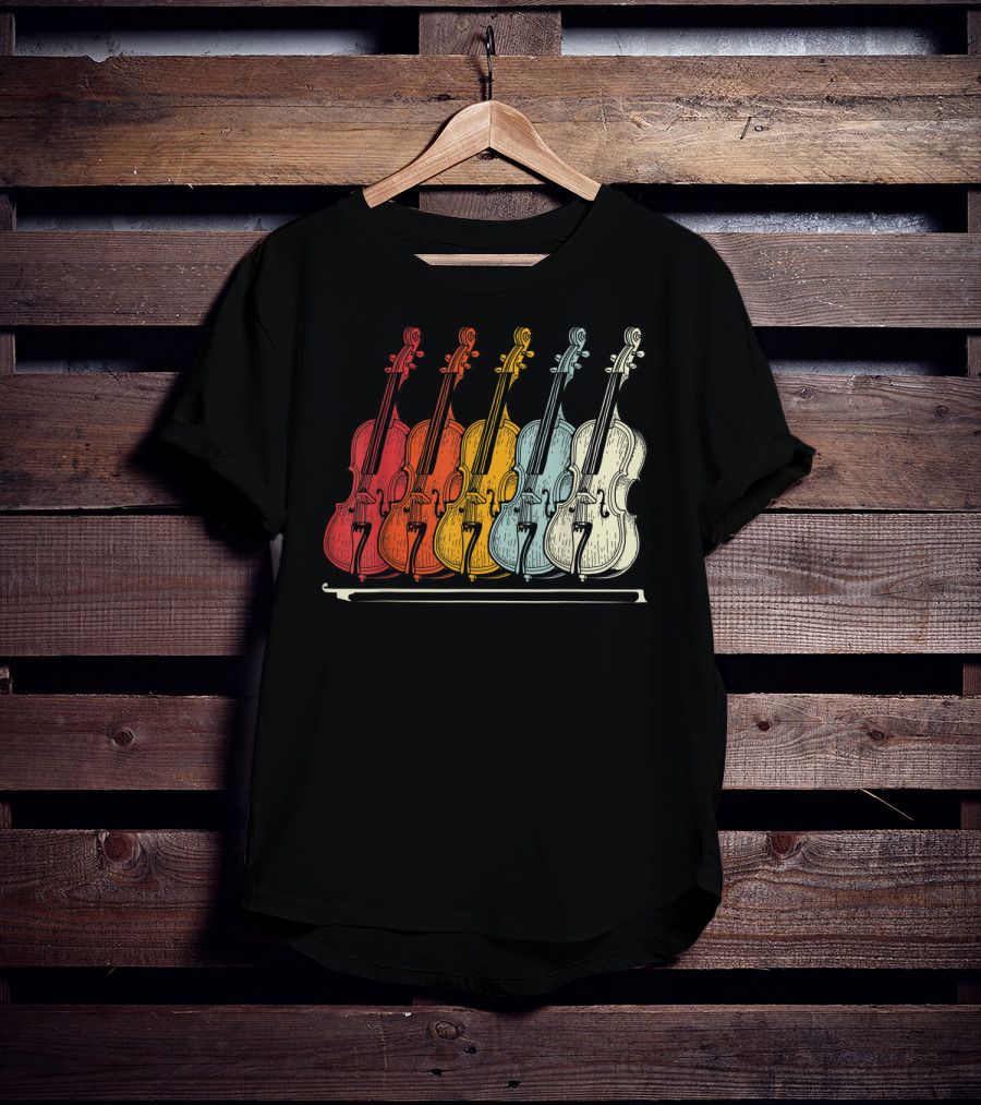Classic Cello Rainbow Musical Instrument T-Shirt