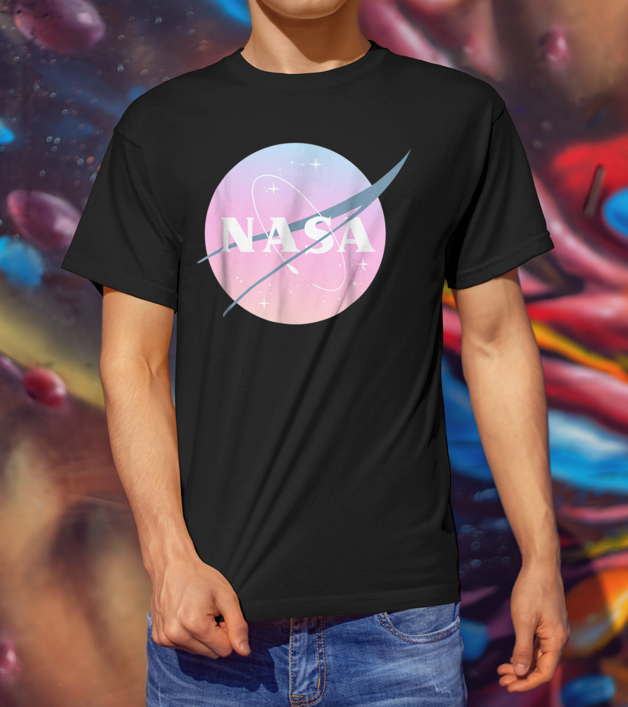NASA Logo Pastel Rainbow Circle T-Shirt