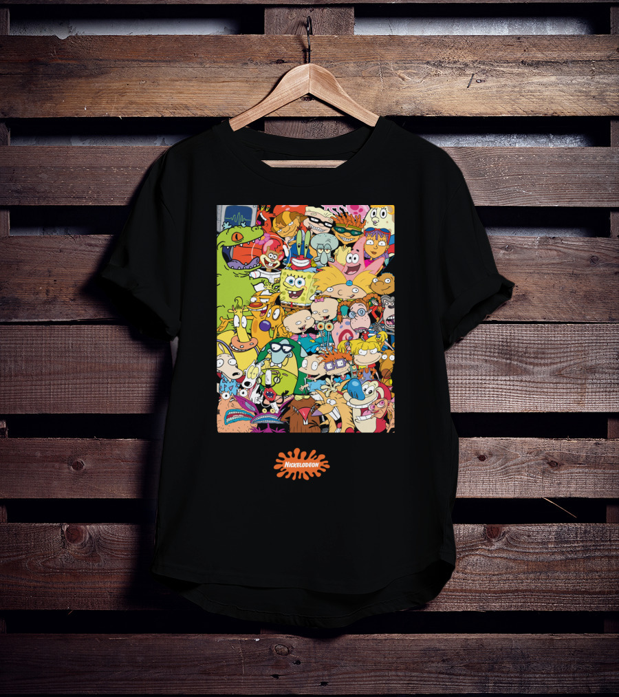 Nickelodeon Classic 90s Cartoon Character Collage T-Shirt