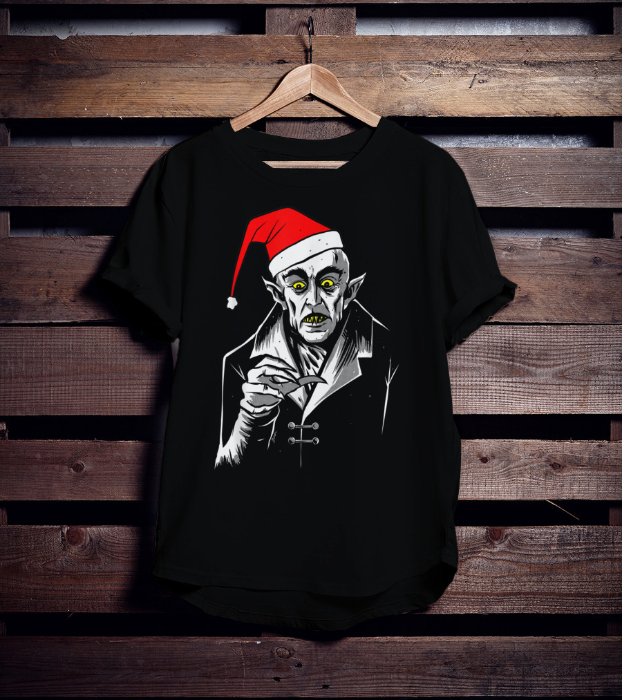 Nosferatu Vampire Santa Christmas Clause T-Shirt