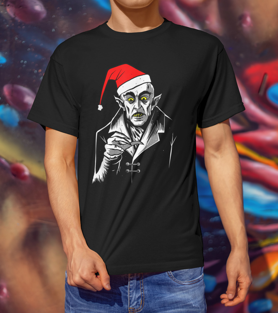 Nosferatu Vampire Santa Christmas Clause T-Shirt