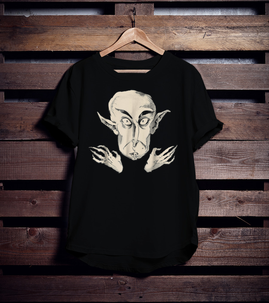 Nosferatu The Vampyre Creepy Classic Vampire Illustration Face And Claws T-Shirt