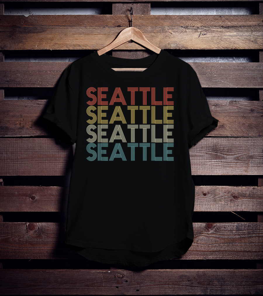 Retro Seattle Classic Vintage Seattle Repeated T-Shirt