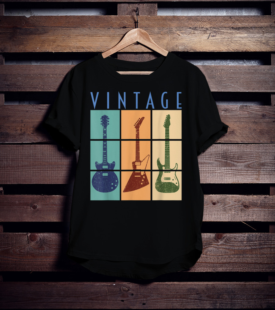 Vintage Retro Classic Guitar Cool Vintage Guitars T-Shirt