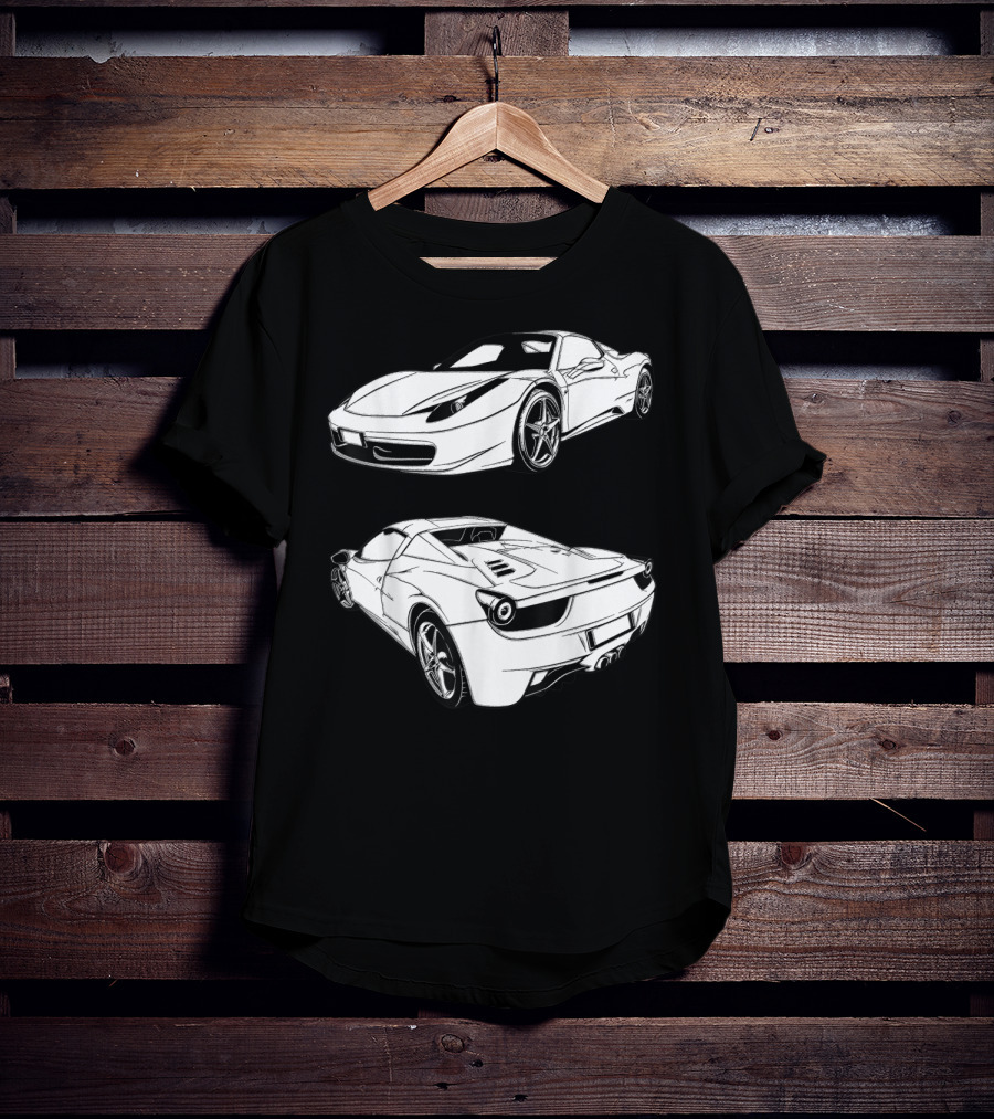 Italian Classic Car Super Cars Ferrari Street Drag T-Shirt