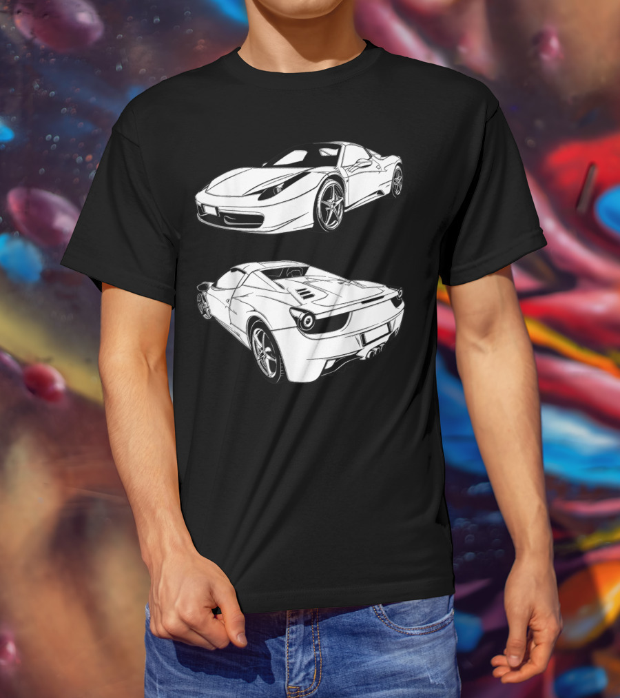 Italian Classic Car Super Cars Ferrari Street Drag T-Shirt