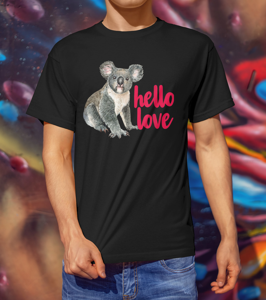 Hello Love Koala Bear For Animal Lover T-Shirt
