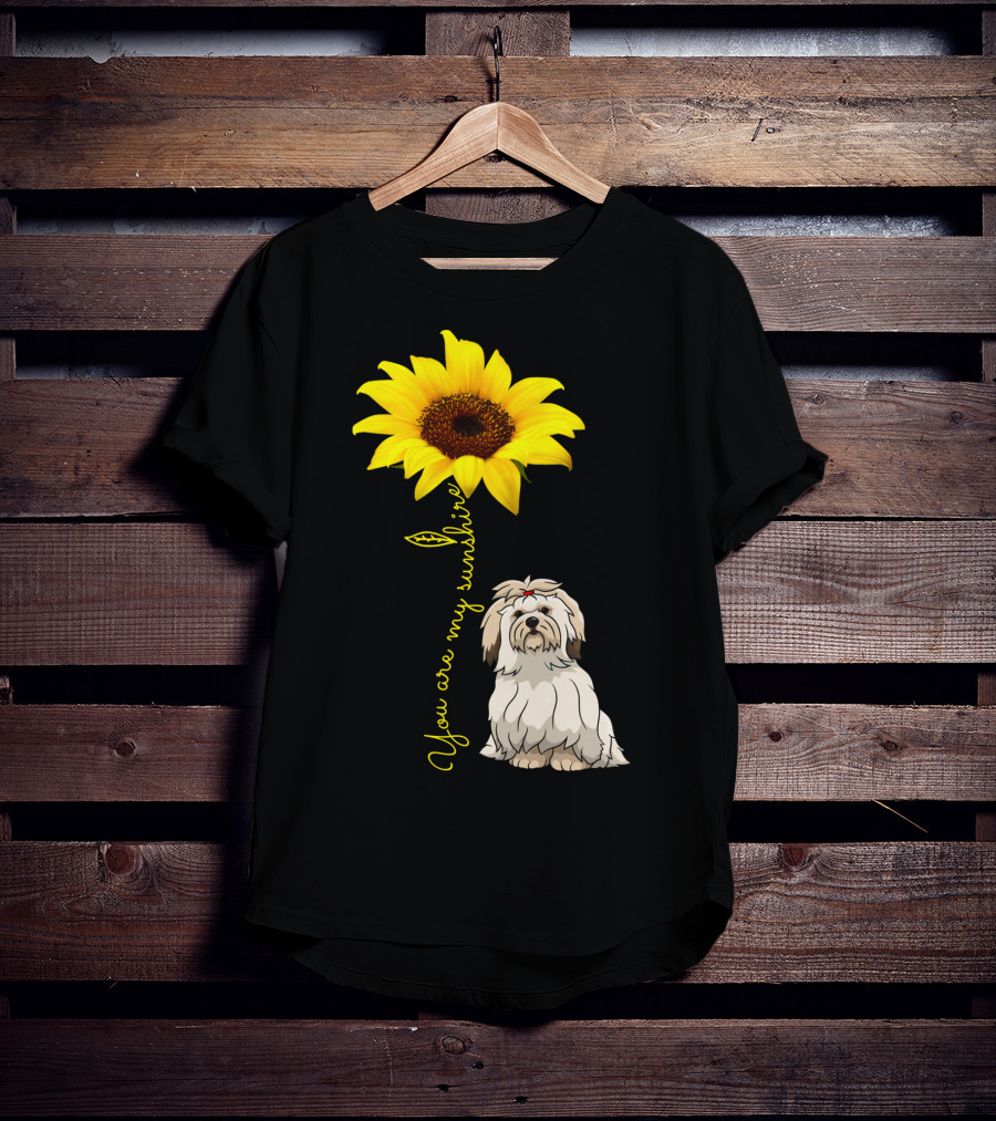 Lhasa Apso Mom You Are My Sunshine Sunflower T-Shirt