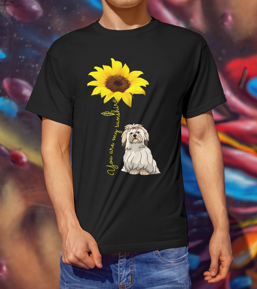 Lhasa Apso Mom You Are My Sunshine Sunflower T-Shirt