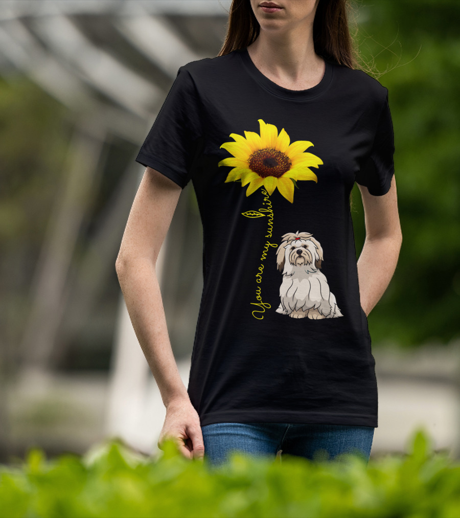 Lhasa Apso Mom You Are My Sunshine Sunflower T-Shirt