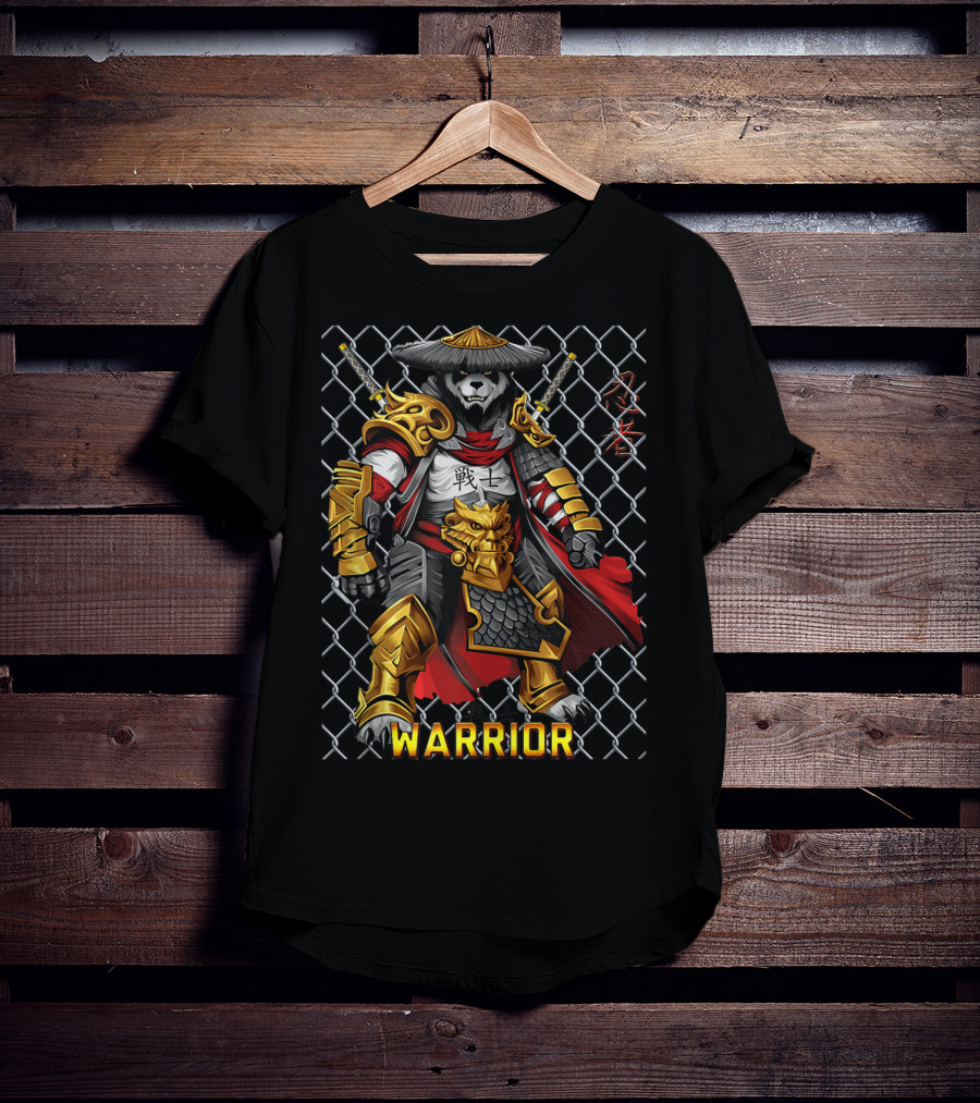 Warrior Panda Samurai Cage Fight Armor T-Shirt