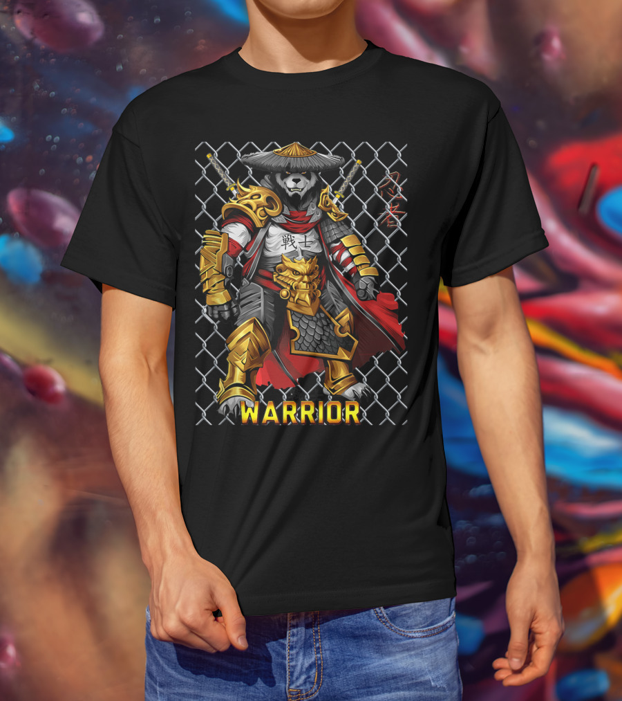 Warrior Panda Samurai Cage Fight Armor T-Shirt