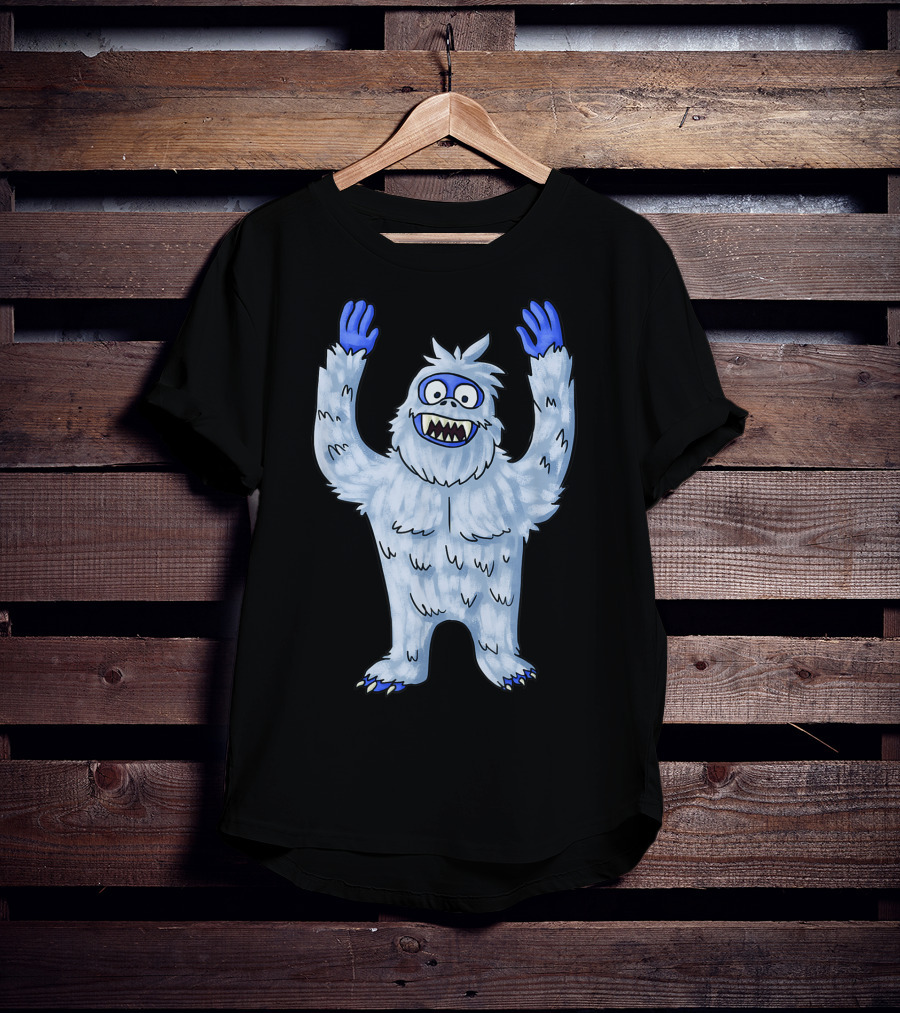 Vintage Christmas Abominable Snowman With Classic Blue And White Furry Monster T-Shirt