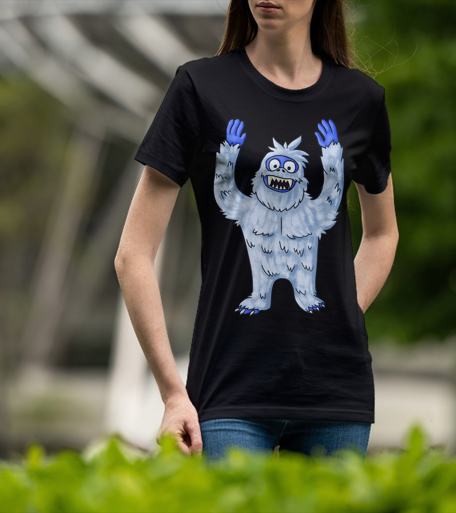 Vintage Christmas Abominable Snowman With Classic Blue And White Furry Monster T-Shirt