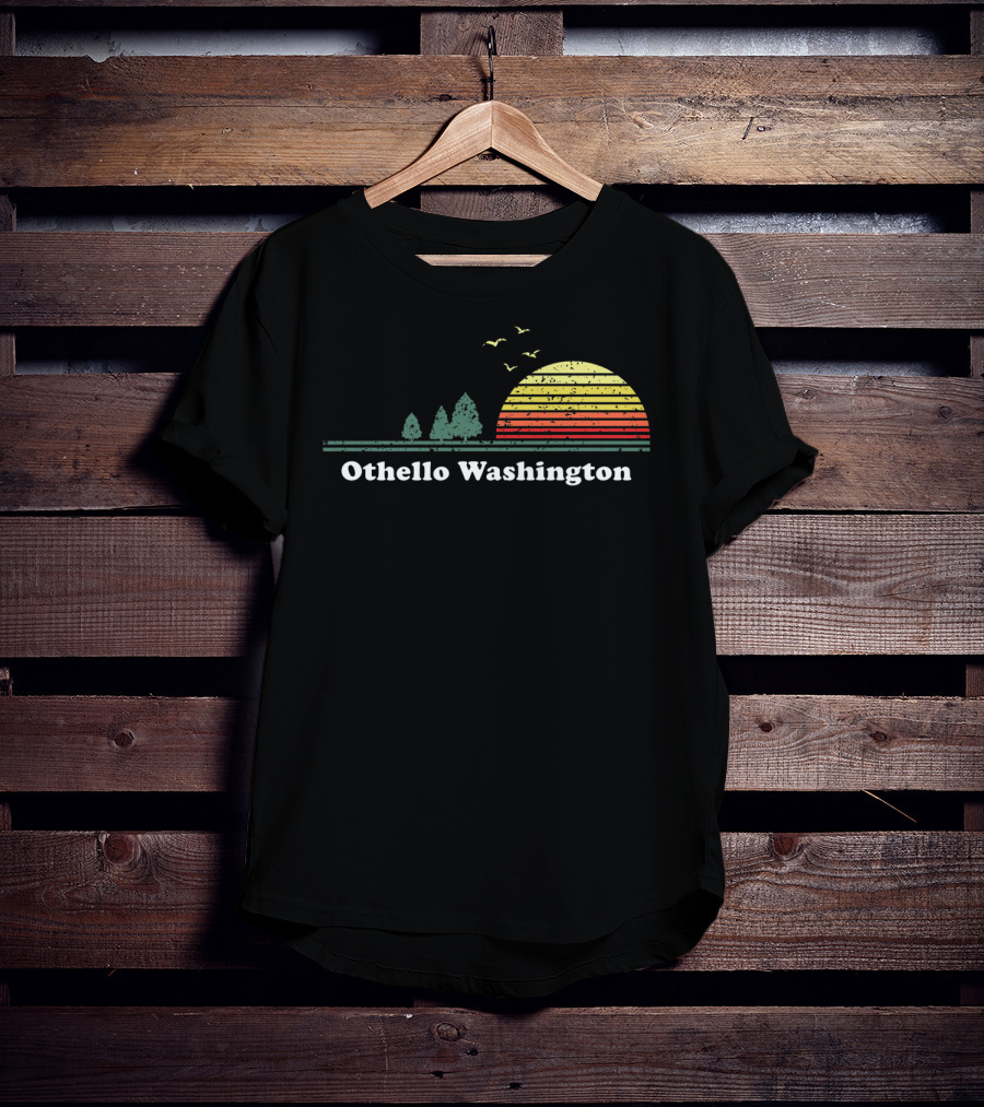 Othello Washington Vintage Sunset Trees Birds T-Shirt