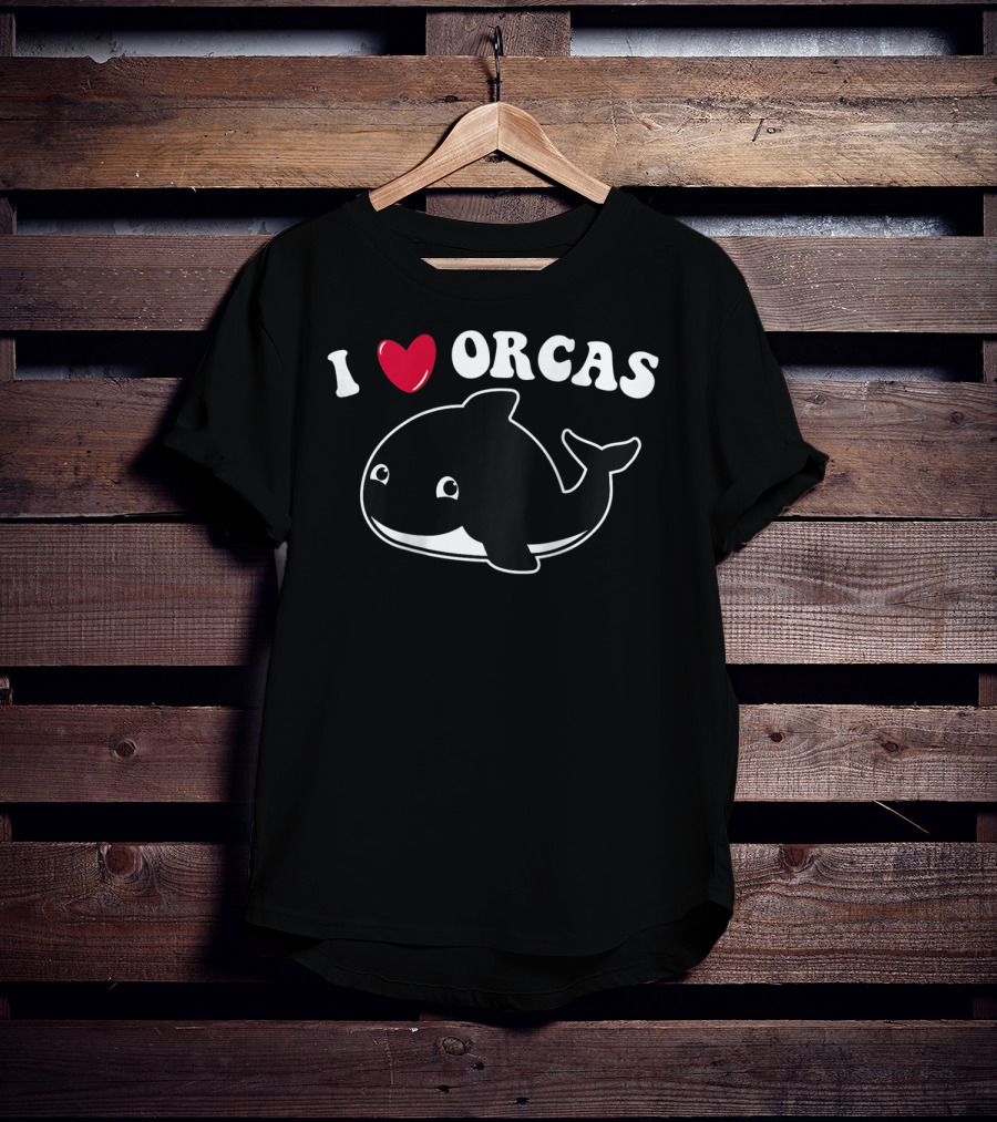 I Love Orcas Heart Cute Baby Killer Whale T-Shirt