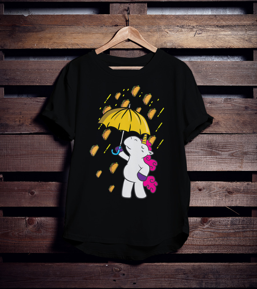 It's Raining Tacos Funny Unicorn Tacos Umbrella T-Shirt