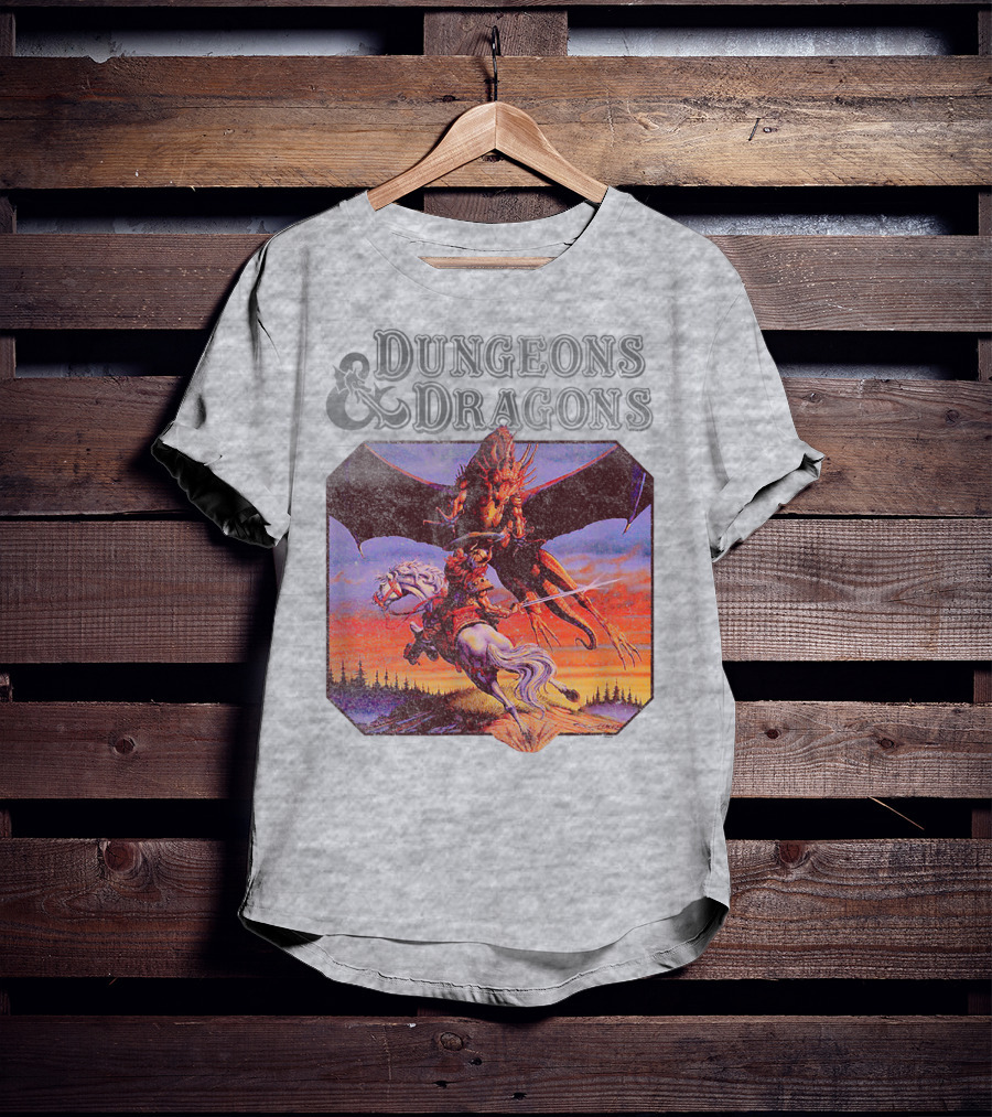 Dungeons And Dragons Classic Expert Rules Knight With Dragon T-Shirt
