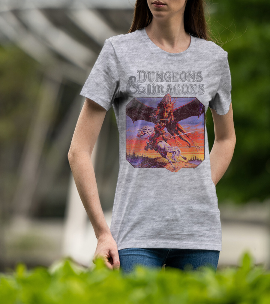 Dungeons And Dragons Classic Expert Rules Knight With Dragon T-Shirt