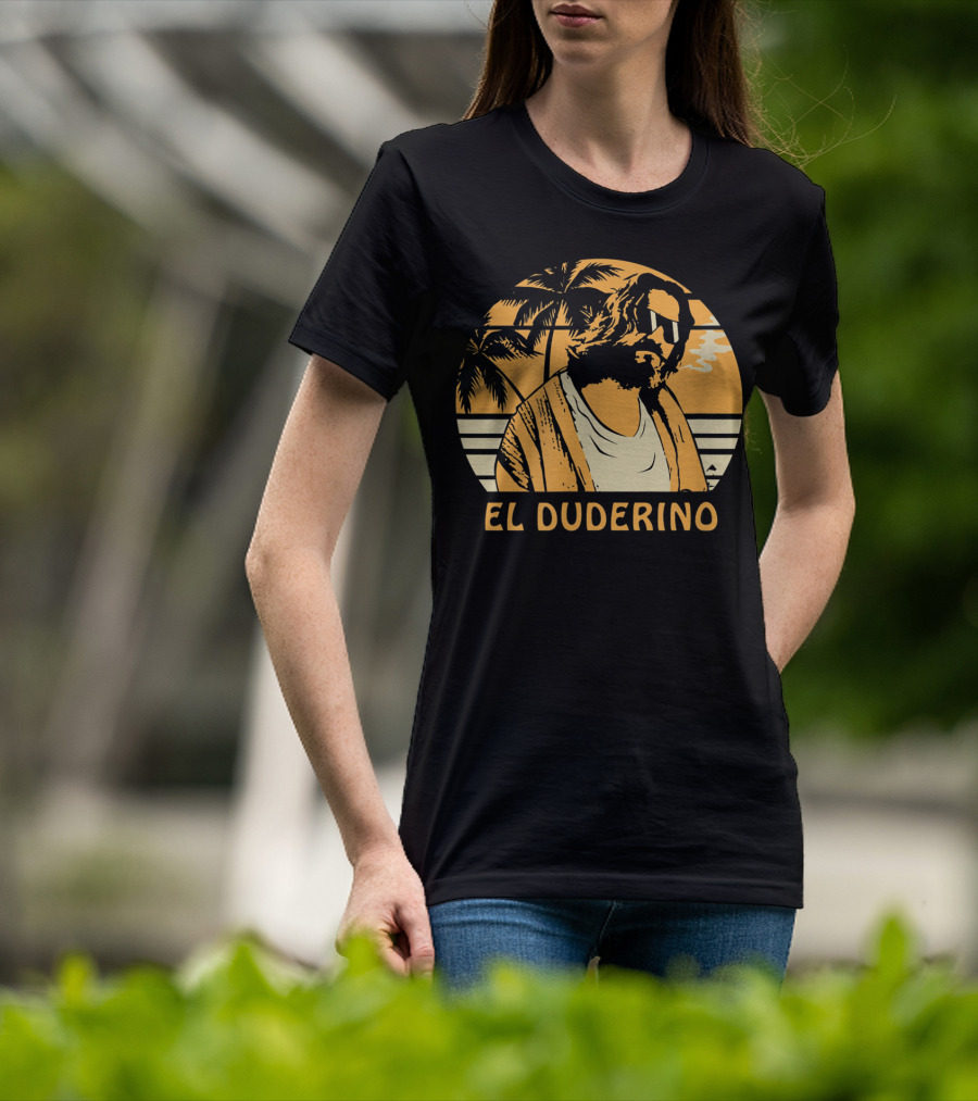El Duderino Classic Vintage Movie Tropical Sunset Palm Trees T-Shirt