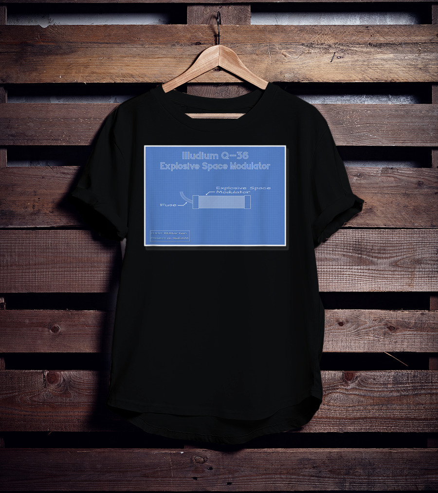 Illudium Q-36 Explosive Space Modulator Blueprint Marvin Plan T-Shirt