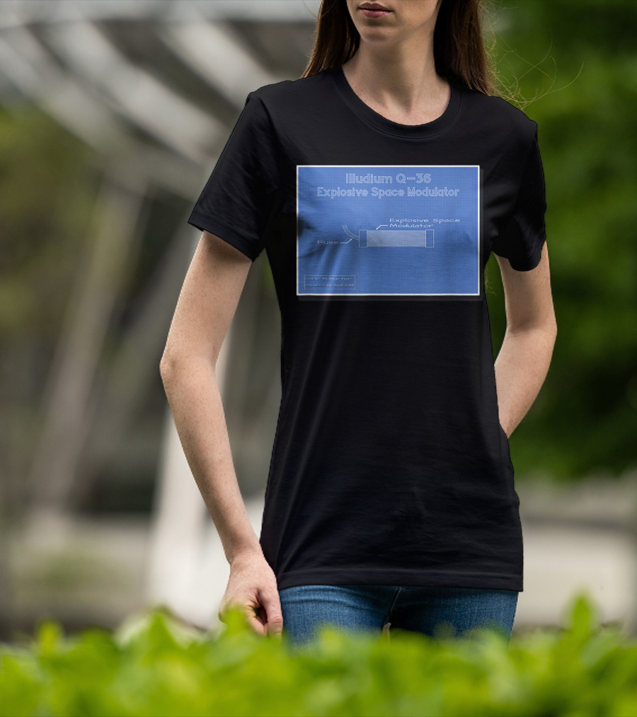 Illudium Q-36 Explosive Space Modulator Blueprint Marvin Plan T-Shirt