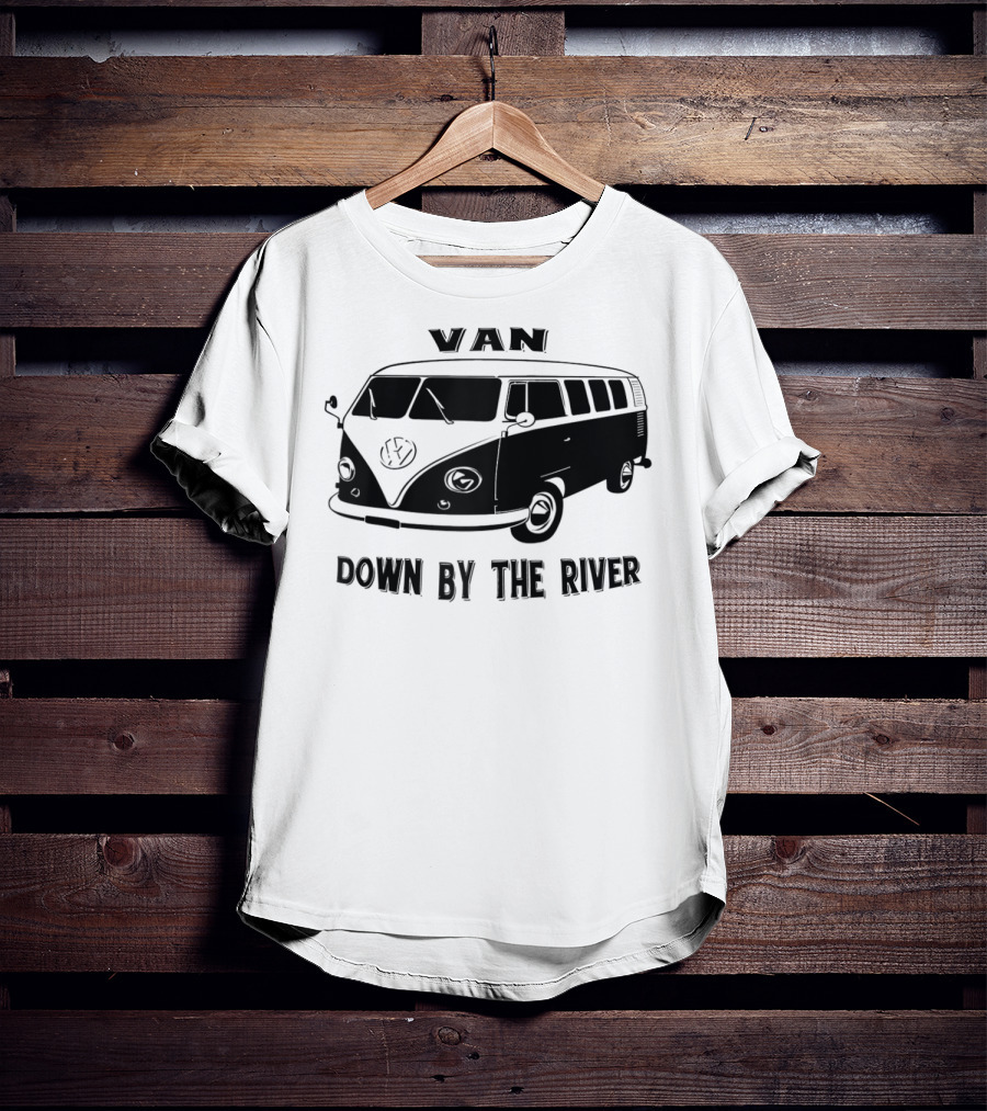 Classic Vintage 1960 Van Microbus Down By The River T-Shirt