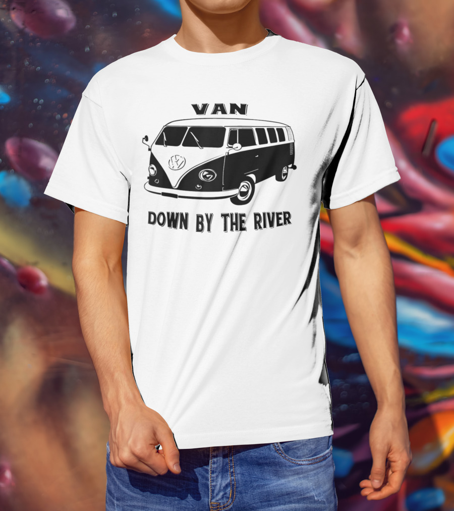 Classic Vintage 1960 Van Microbus Down By The River T-Shirt