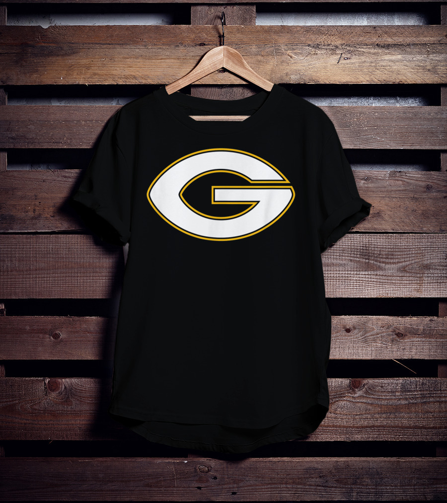Green Bay Packers Football Shape Letter G T-Shirt