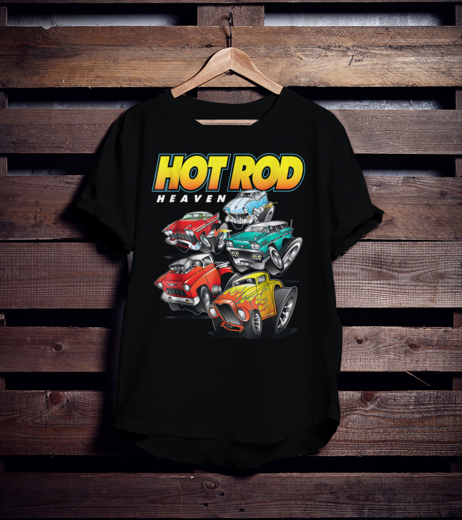 Hot Rod Heaven Classic And Antique Cars Vintage Style Collection T-Shirt