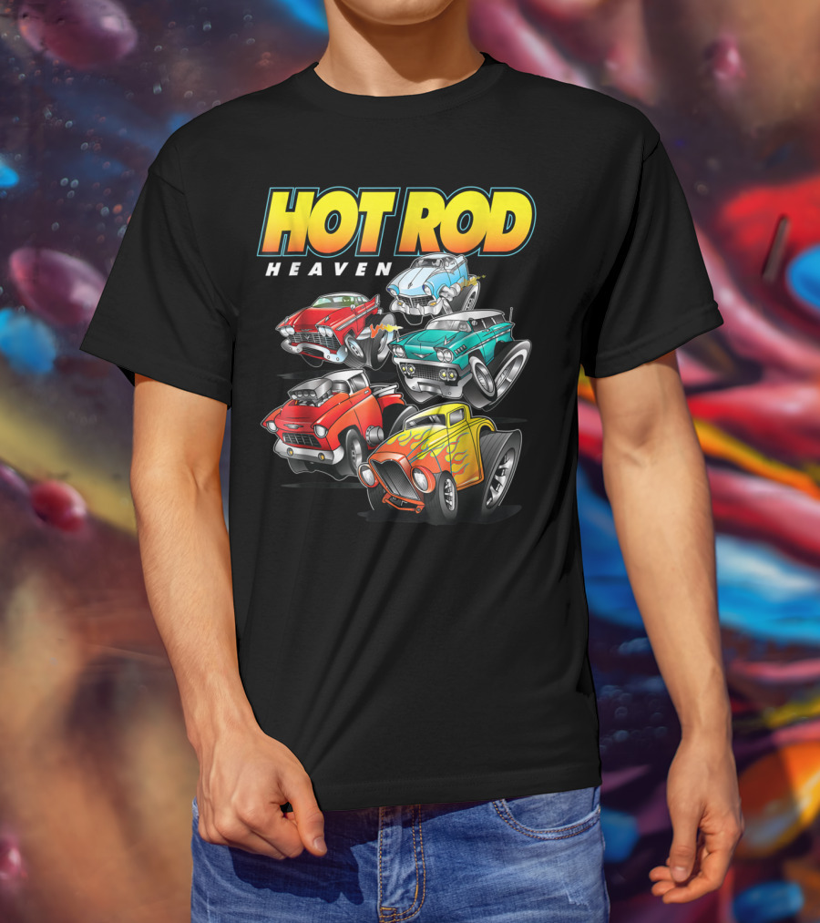 Hot Rod Heaven Classic And Antique Cars Vintage Style Collection T-Shirt