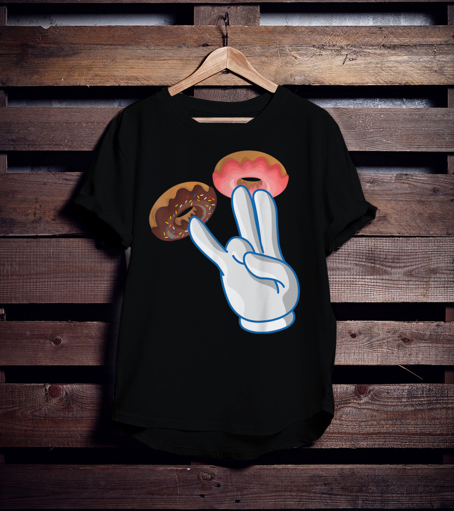 2 In The Pink 1 In The Stink Hand Gesture With Two Sprinkle Donuts Dark Humor T-Shirt