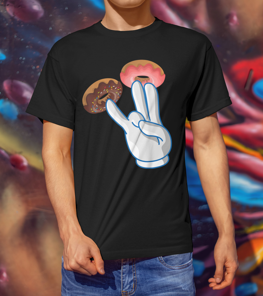 2 In The Pink 1 In The Stink Hand Gesture With Two Sprinkle Donuts Dark Humor T-Shirt