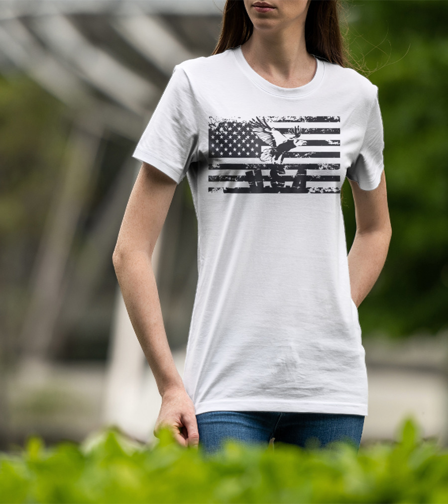 American Flag Eagle USA Patriot Military T-Shirt