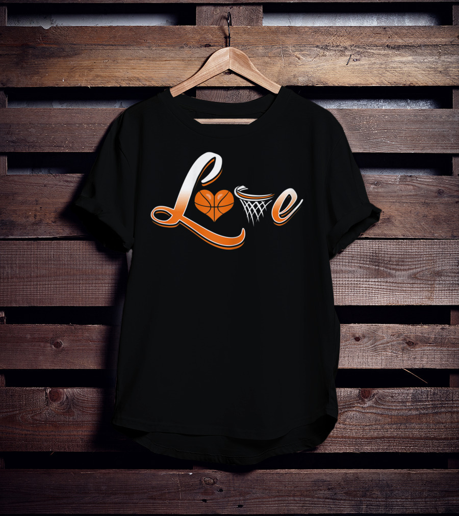 Love Basketball Heart Net T-Shirt