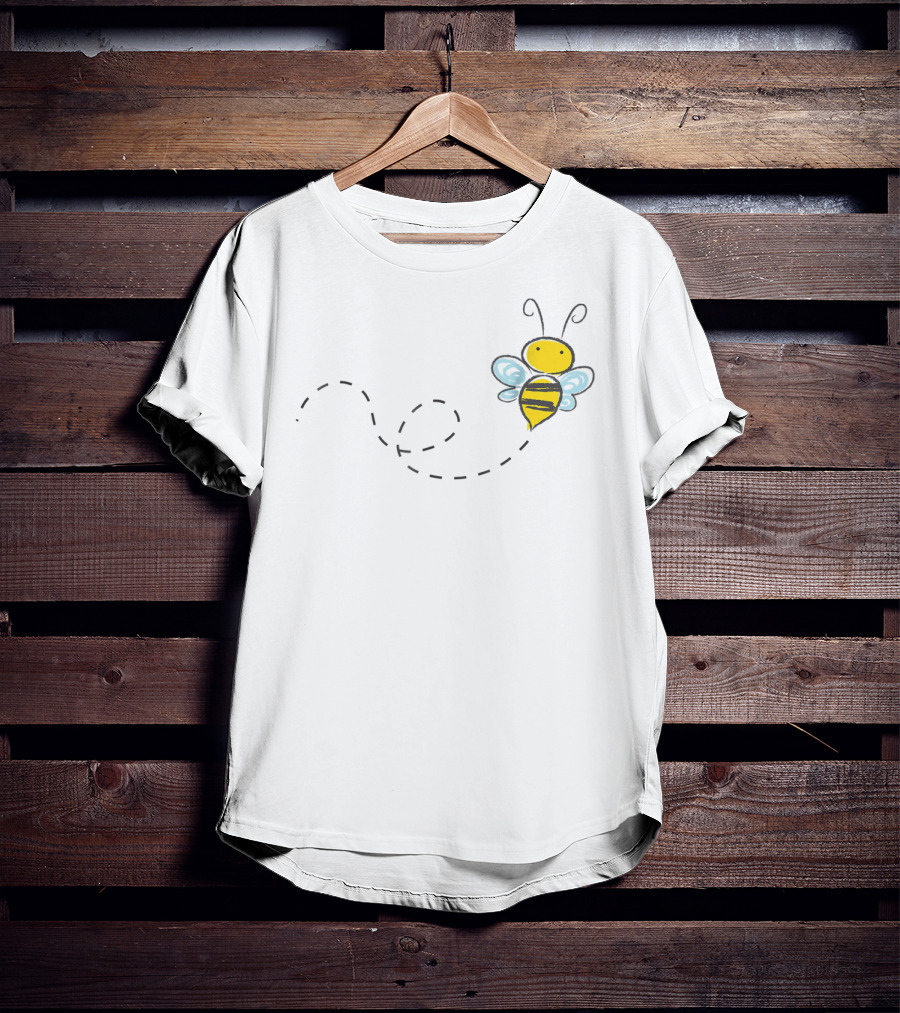 Bumble Bee Cute Doodle With Wings And Flight Path T-Shirt