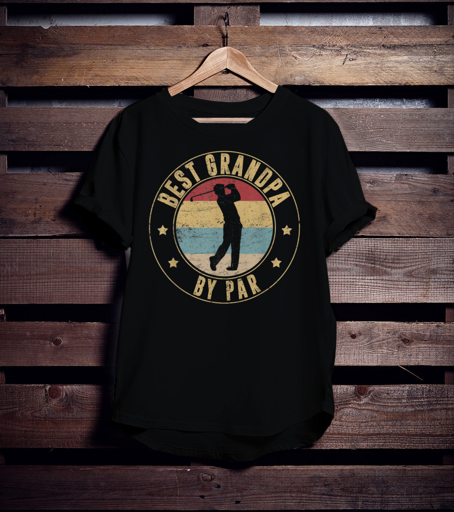 Best Grandpa By Par Vintage Golf Father's Day T-Shirt