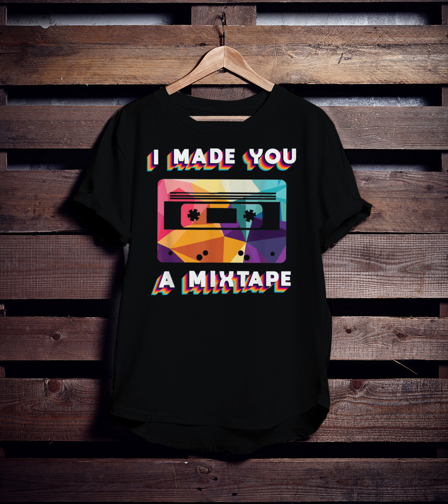 I Made You A Mixtape Colorful Cassette Vintage T-Shirt
