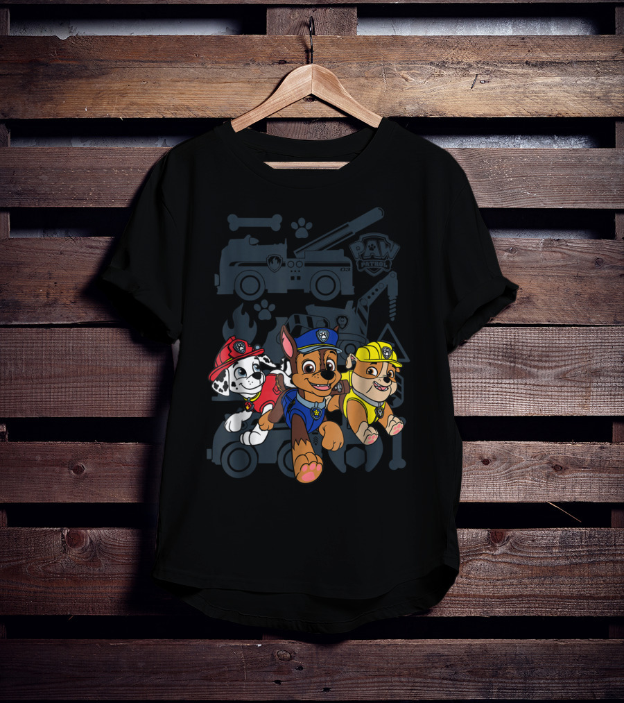 Paw Patrol Chase Marshall Rubble Adventure Vehicles T-Shirt