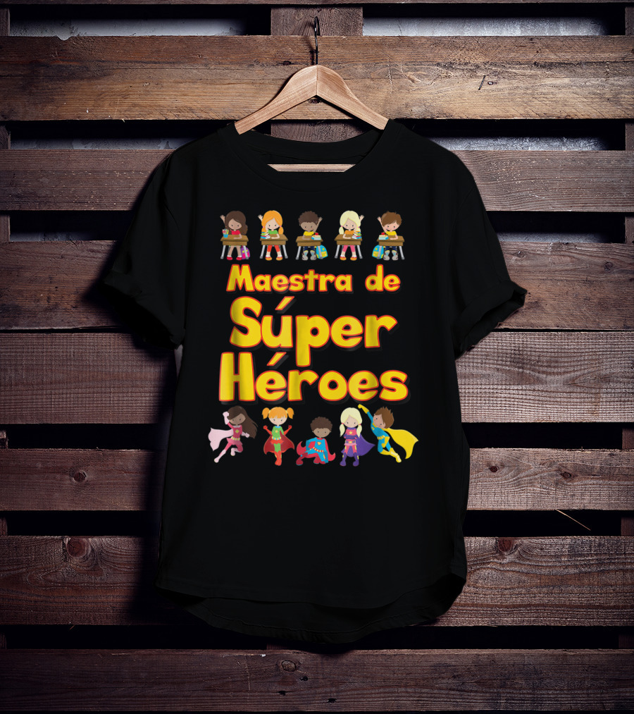 Maestra De Súper Héroes Comic Book Super Hero Student Spanish Teacher T-Shirt