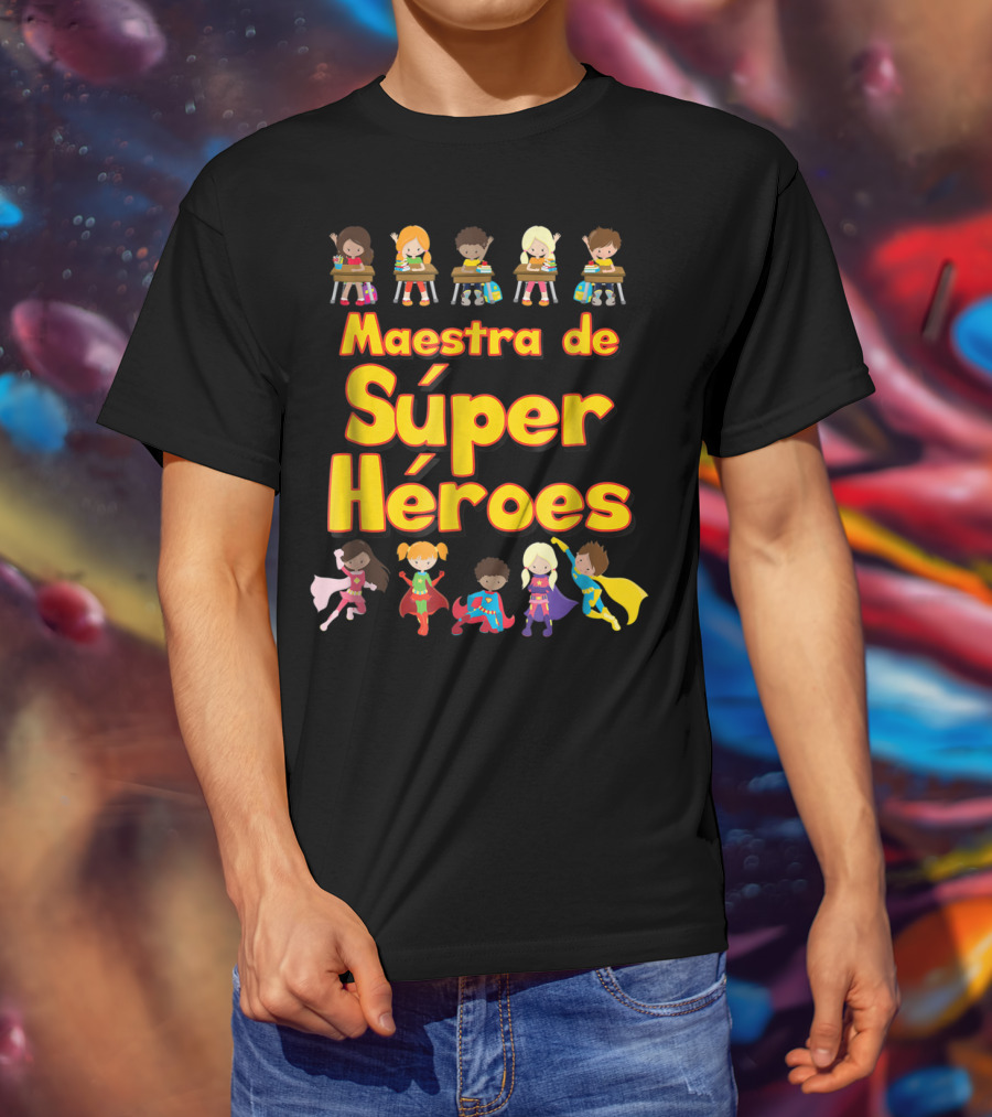 Maestra De Súper Héroes Comic Book Super Hero Student Spanish Teacher T-Shirt
