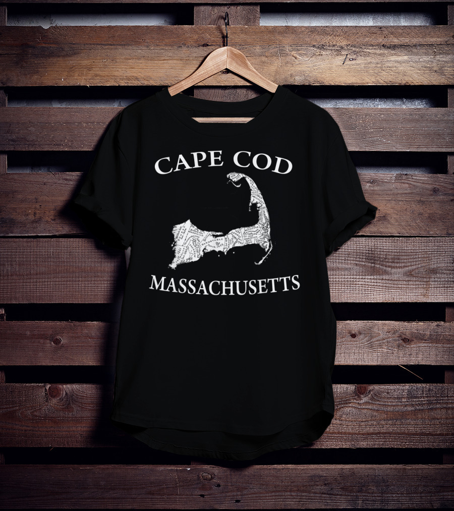 Cape Cod Massachusetts Map T-Shirt