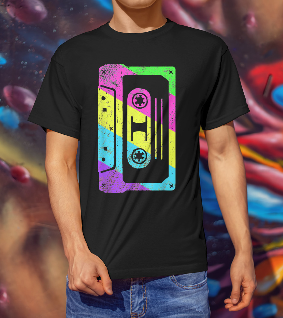Retro Rainbow Cassette Tape Costume T-Shirt