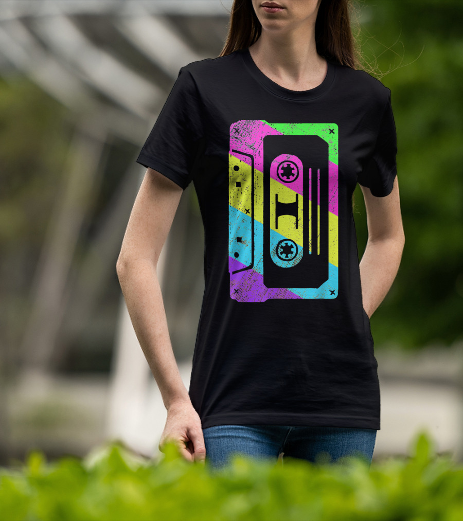 Retro Rainbow Cassette Tape Costume T-Shirt