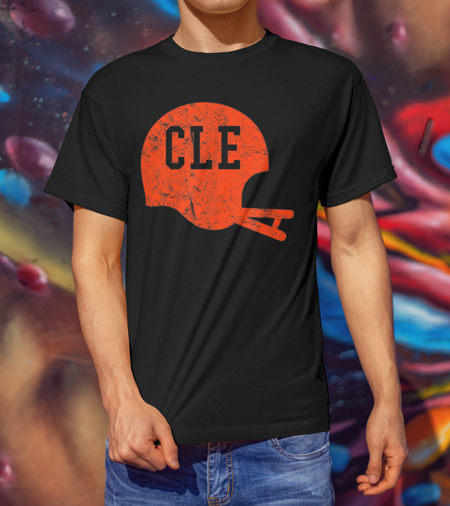 Cleveland Ohio Football CLE Vintage Helmet T-Shirt