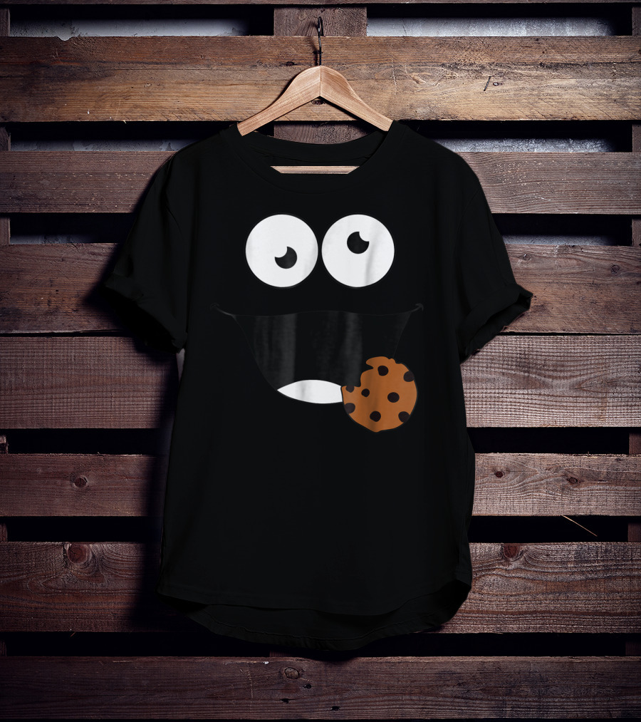 Cute Monster Cookie Funny Face Eating Cookie T-Shirt