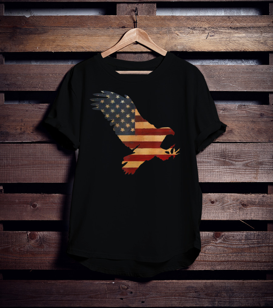 American Flag Eagle Silhouette Cool T-Shirt