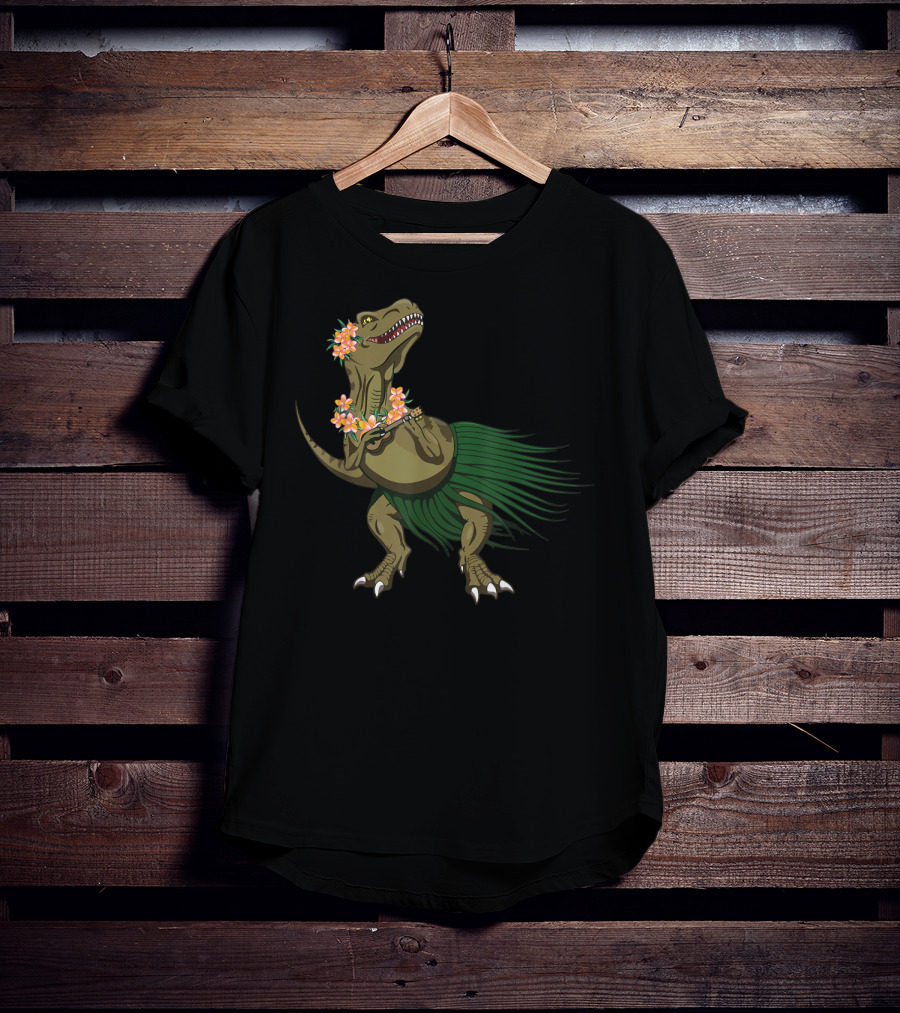 Dinosaur Ukulele Aloha Hawaiian Holiday Hula Dinosaur T-Shirt