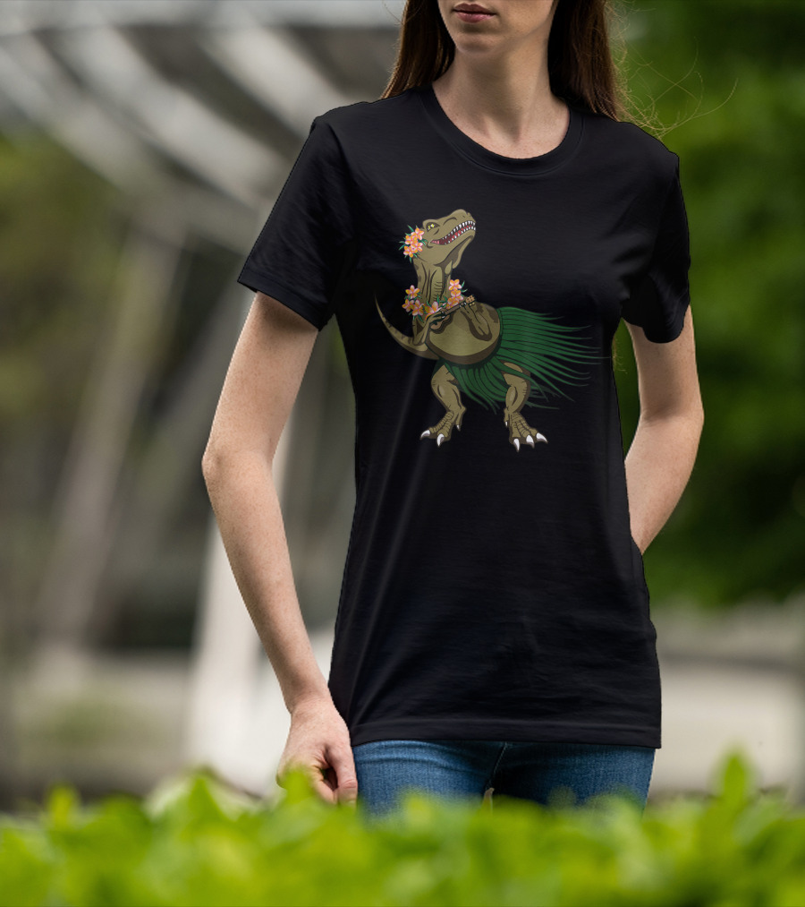 Dinosaur Ukulele Aloha Hawaiian Holiday Hula Dinosaur T-Shirt